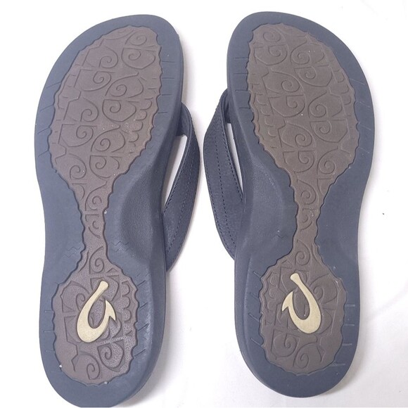Olukai Ohana Black Flip-Flop Thong Sandals Women's 11 - Picture 10 of 12